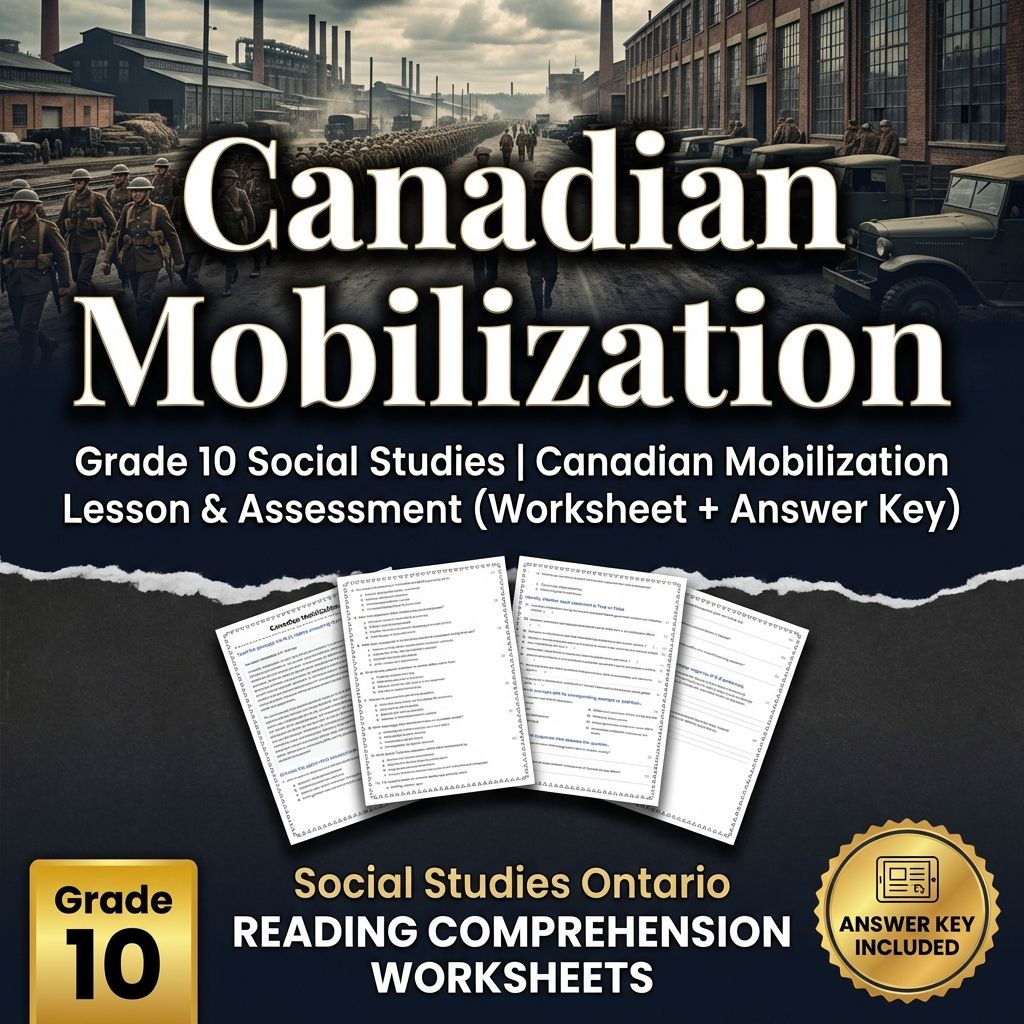 Grade 10 Social Studies | Canadian Mobilization Lesson & Assessment