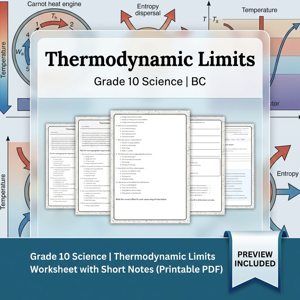 Grade 10 Science Bundle | Physics, Energy & Forces | Full Year Curriculum — included worksheet 57