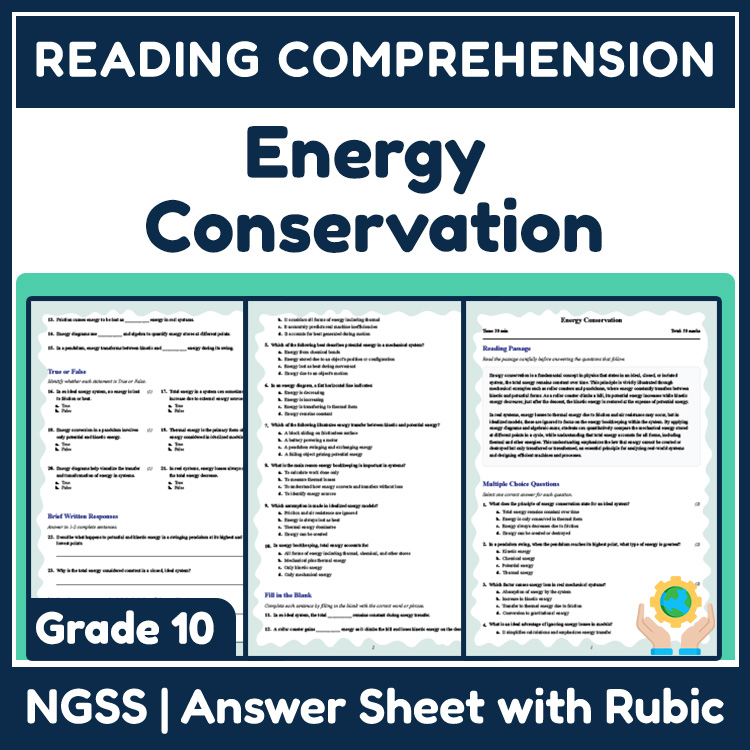 Grade 10 Science reading worksheets worksheet — Grade 10 Science | Energy Conservation Reading Worksheet & Answer Key (PDF…