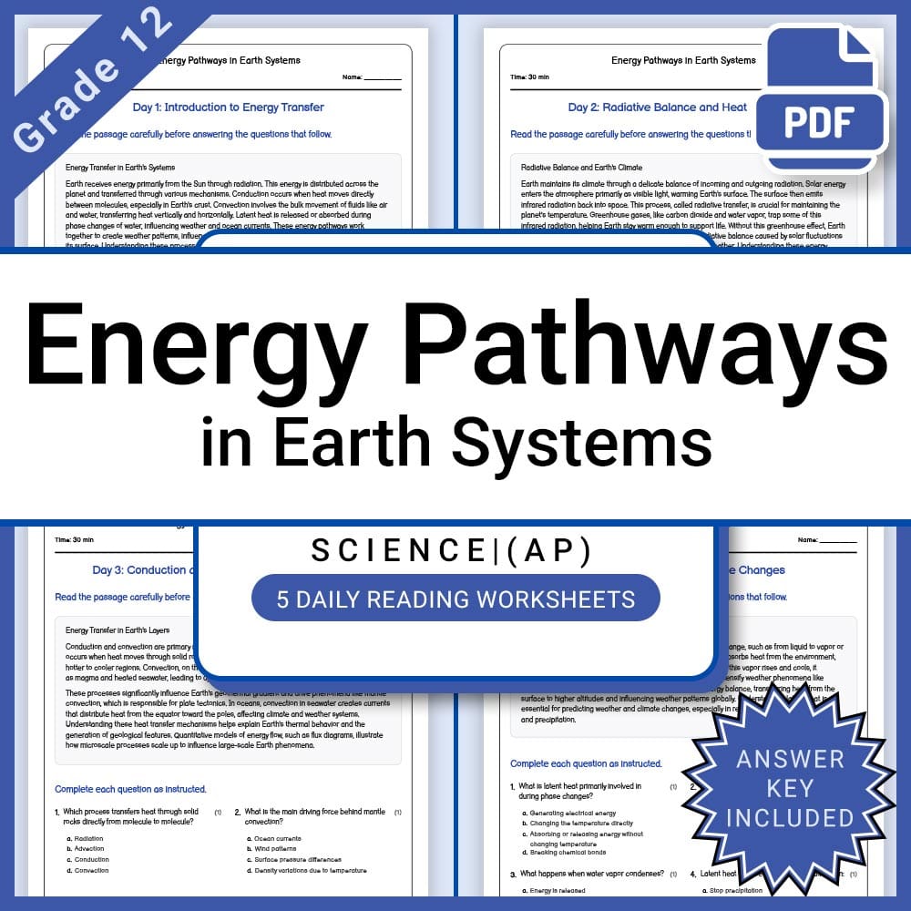 Grade 12 Science AP Full Year Bundle – Biology, Physics, Earth & Chemistry — included worksheet 57