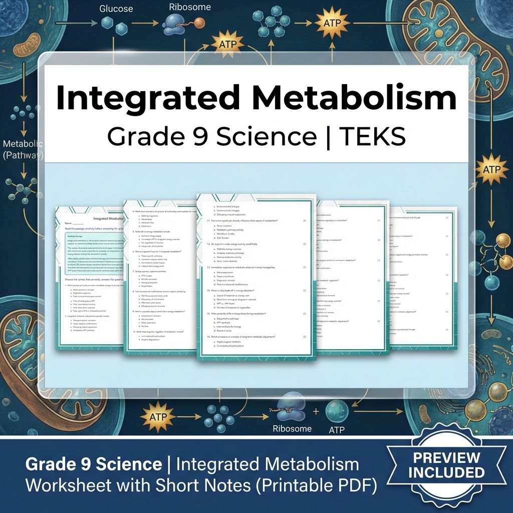Grade 9 Science Worksheet Bundle: Cell Biology, Genetics & Ecology (Collection) — included worksheet 57