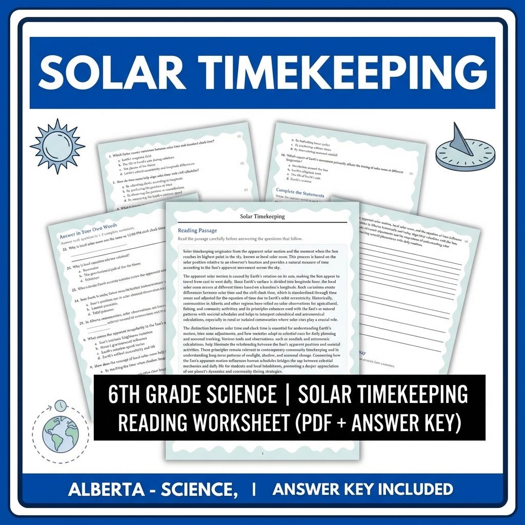 Grade 6 Science | Celestial Motion & Sky Observation Worksheets Bundle — included worksheet 15