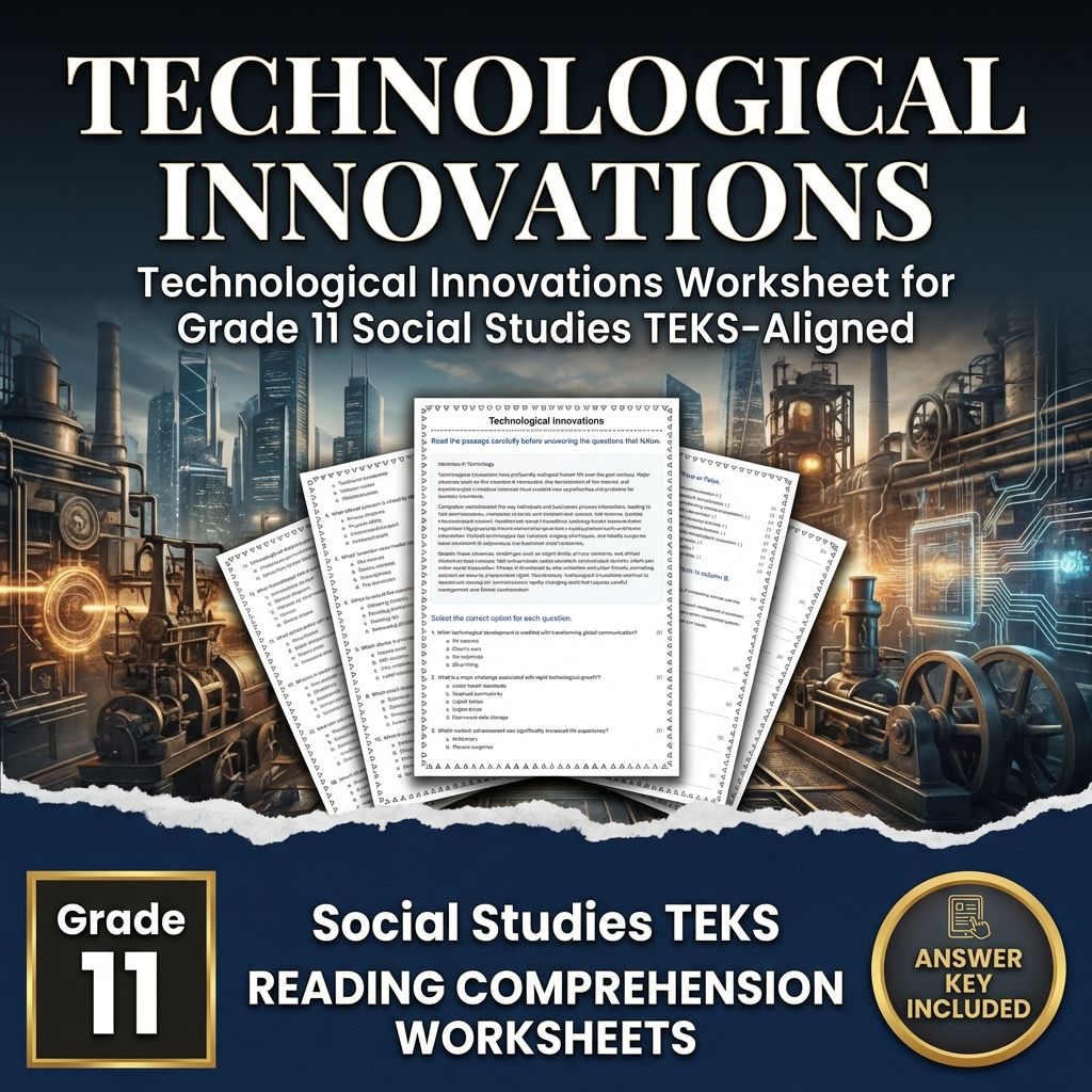 Technological Innovations Worksheet for Grade 11 Social Studies TEKS-Aligned