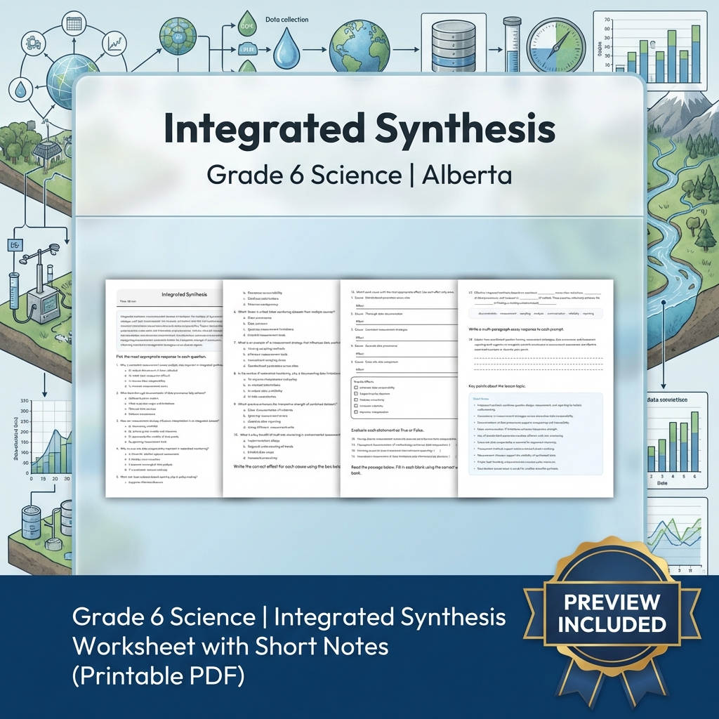 Grade 6 Science Alberta | 60-Worksheet Comprehensive Science Bundle  — included worksheet 59