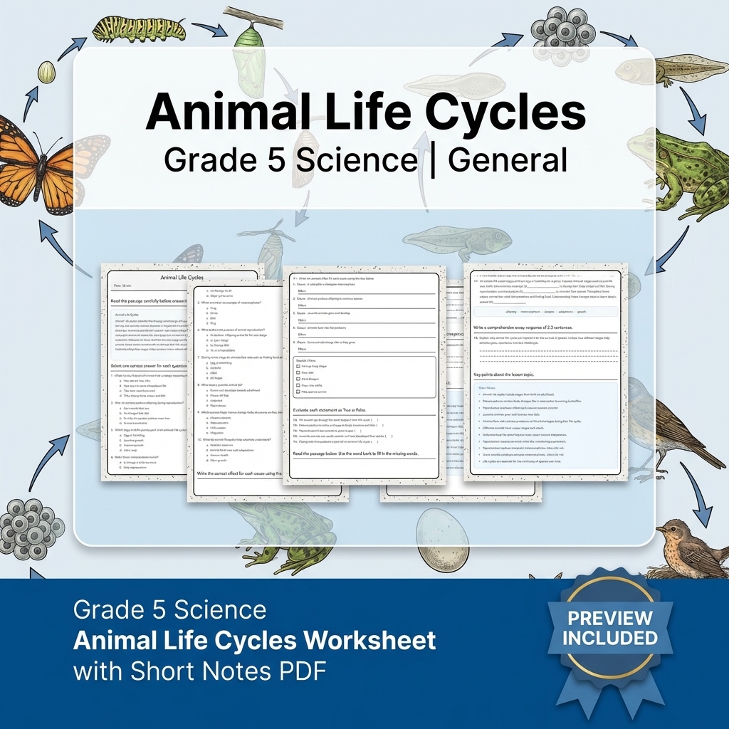 Grade 5 Science Lesson Group | Comprehensive Science Worksheets & Activities — included worksheet 10