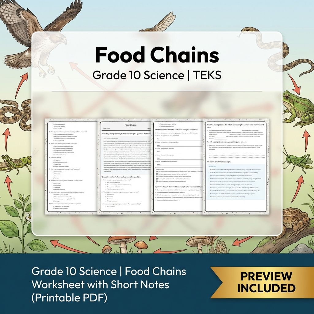 Grade 10 Science Worksheet Bundle – Genetics, Cell Biology & Ecology (PDF) — included worksheet 58