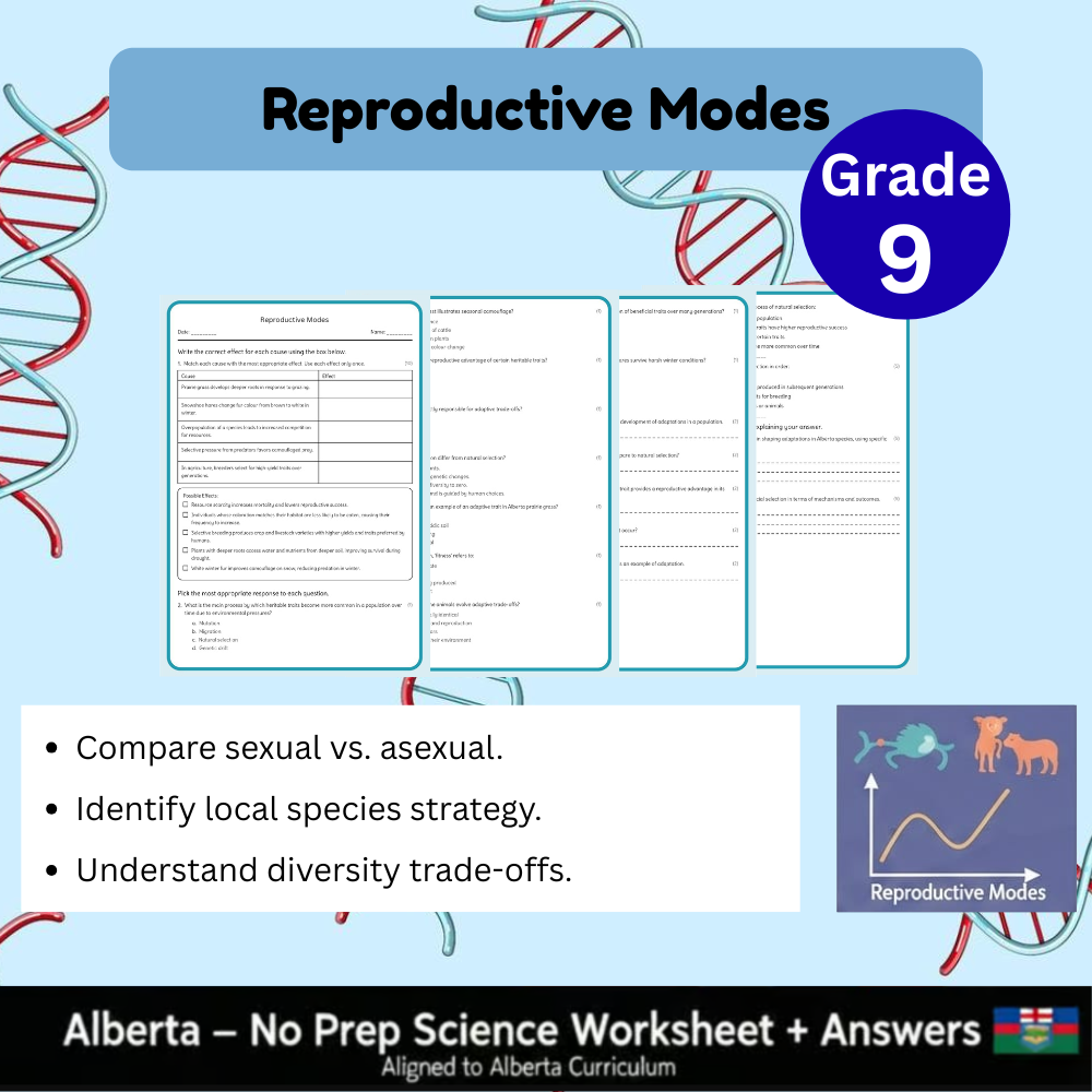 Grade 9 Science Worksheet Bundle | Genetics, Chemistry & Physics Concepts — included worksheet 57