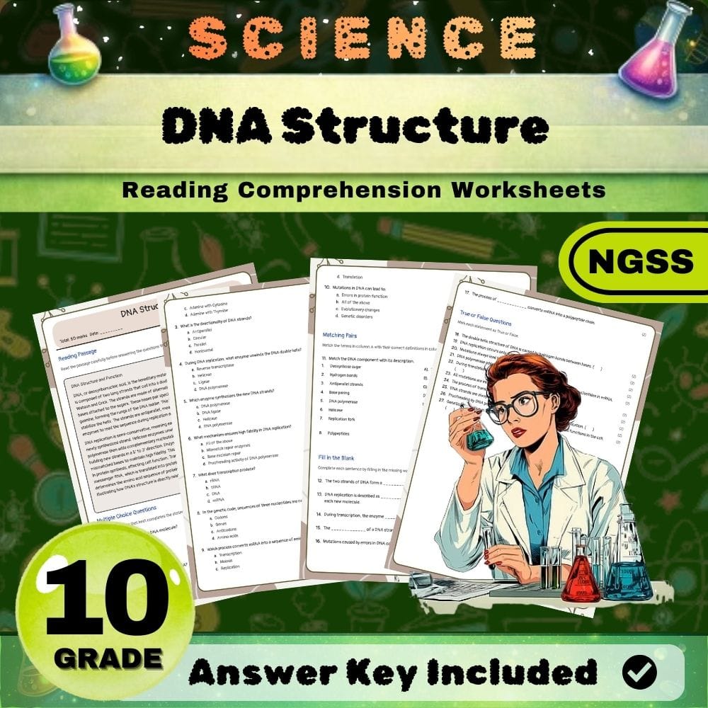 Grade 10 Science NGSS Bundle | Worksheets for Earth, Life & Physical Sciences — included worksheet 64