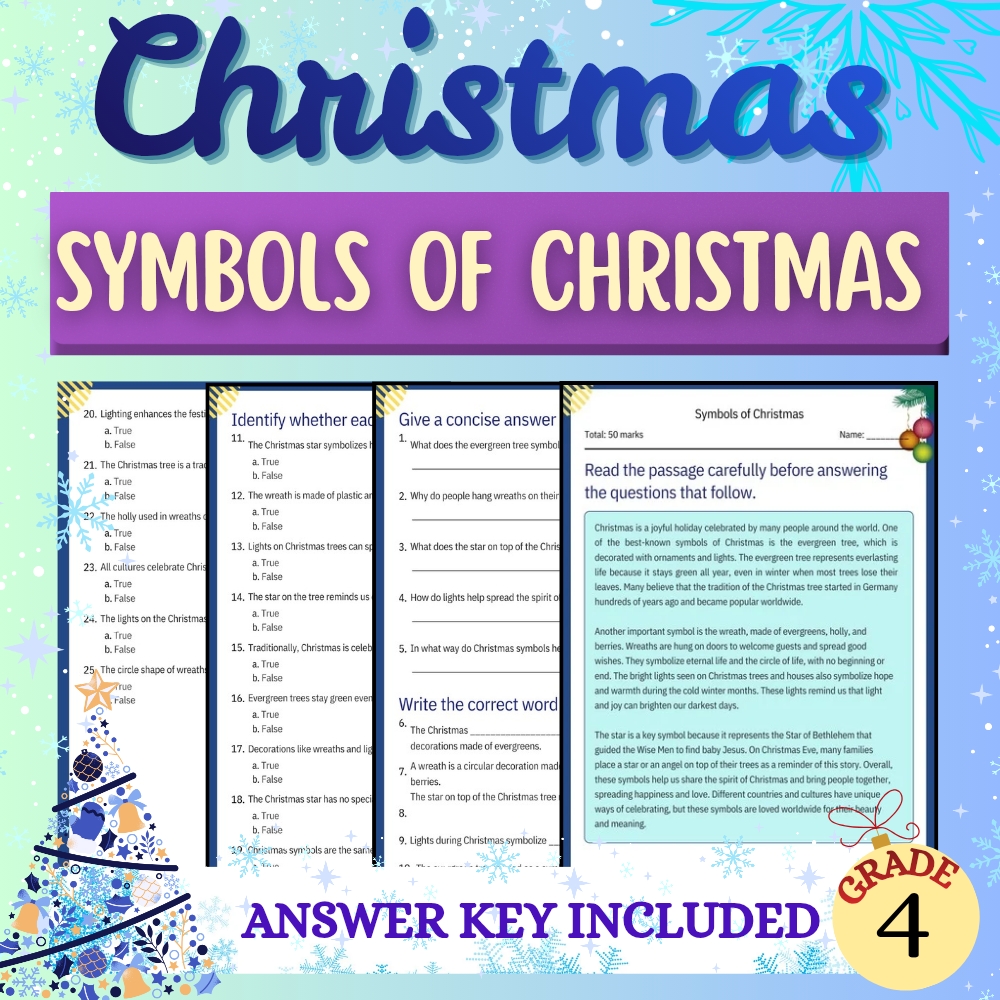Grade 4 Seasonal Education Bundle – Christmas Origins & Traditions Worksheets — included worksheet 5
