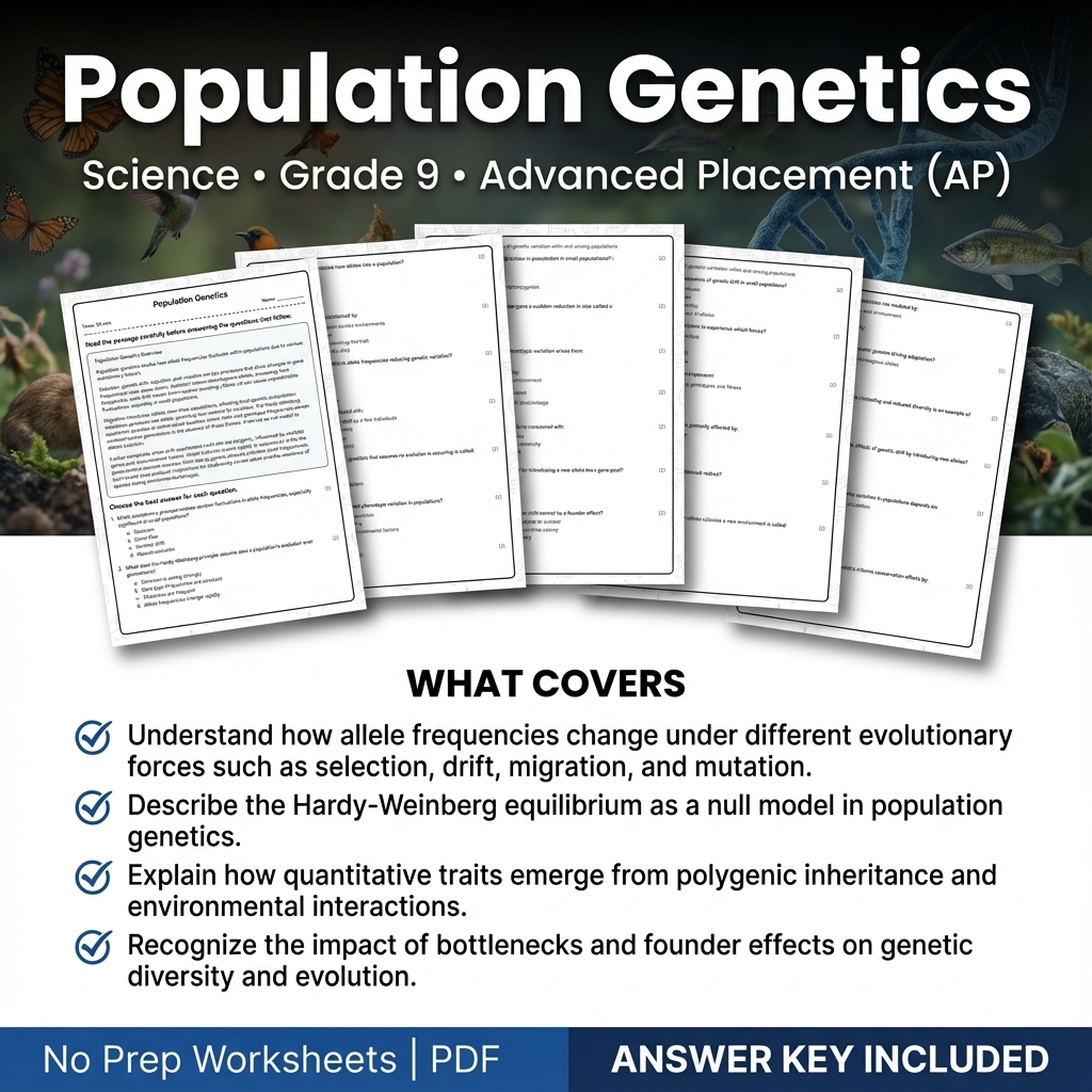 Grade 9 Science Worksheets Bundle | Physics, Earth Science & Biology  — included worksheet 47