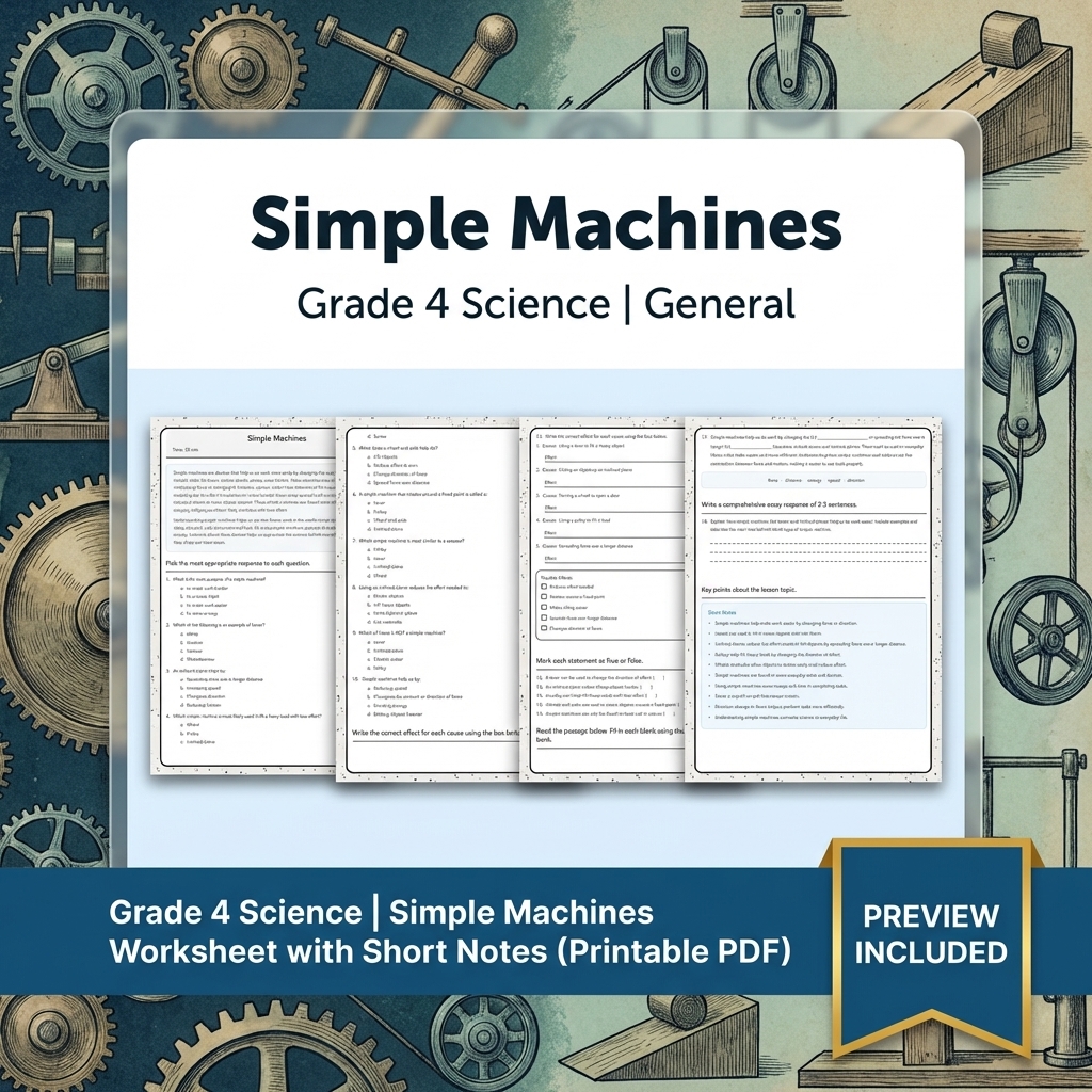 Grade 4 Science Lesson Group: Engaging Worksheets for Key Concepts — included worksheet 10