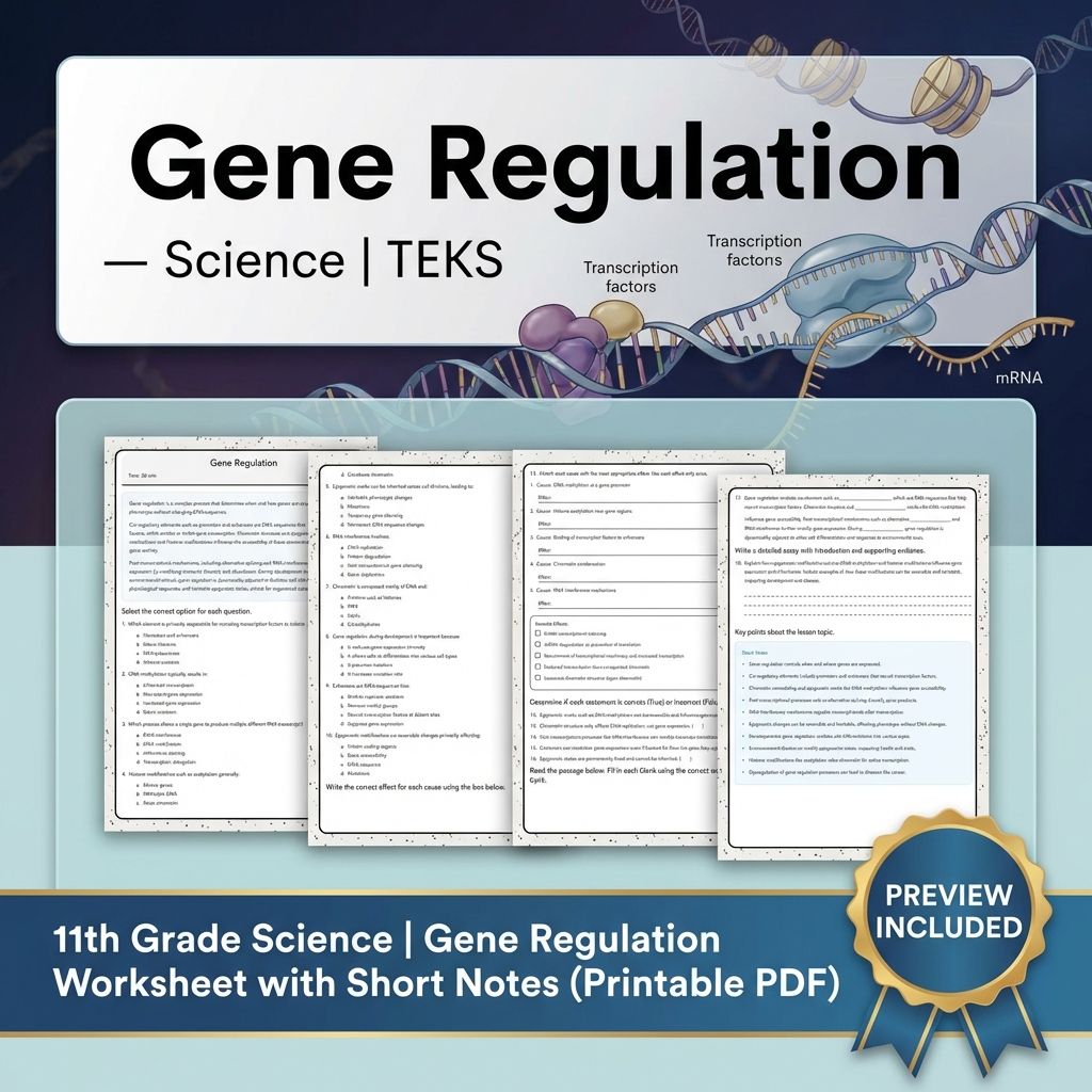Grade 11 Science Worksheet Bundle | Genetics, Evolution & Human Body (PDF) — included worksheet 58