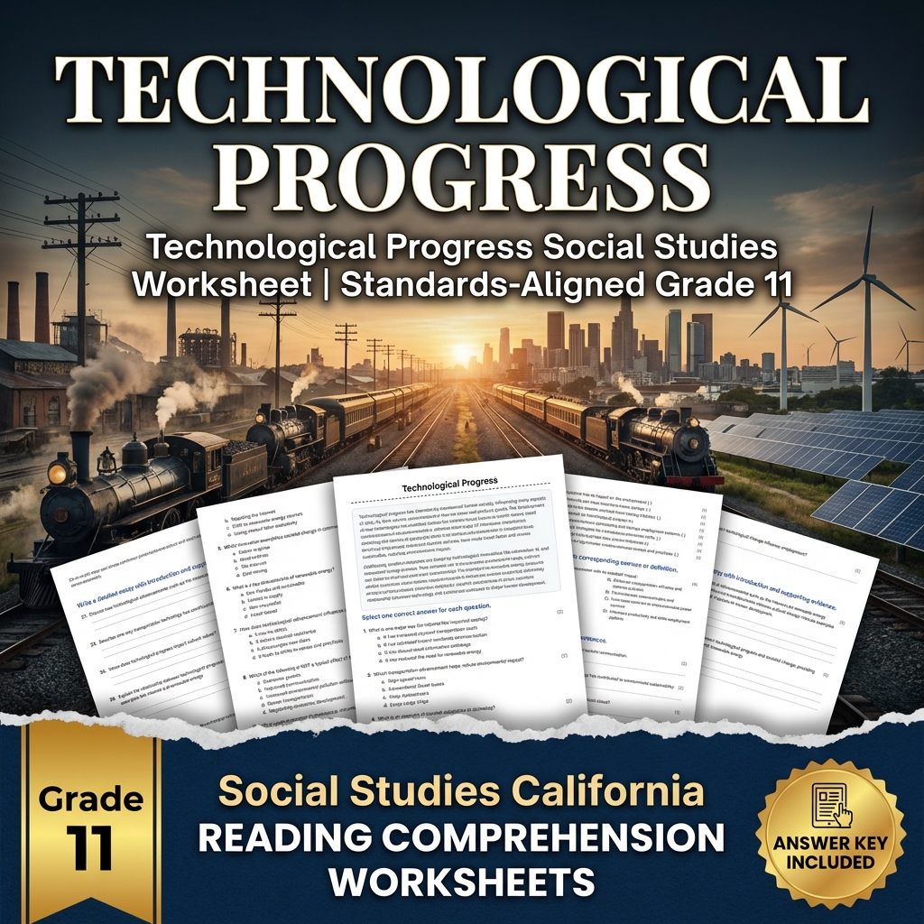 Technological Progress Social Studies Worksheet | Standards-Aligned Grade 11