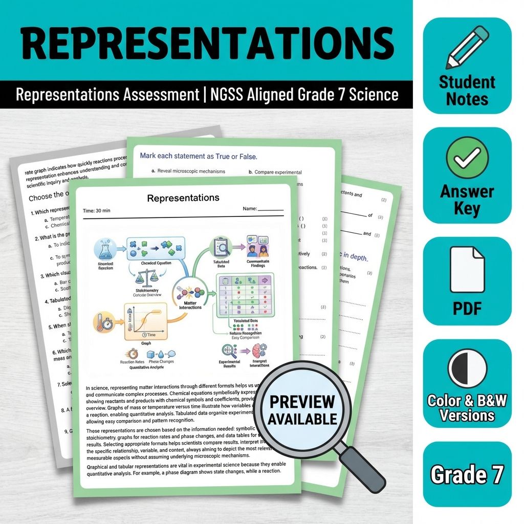 Grade 7 Science Full Year Bundle | NGSS Assessment Worksheets & Resources — included worksheet 50