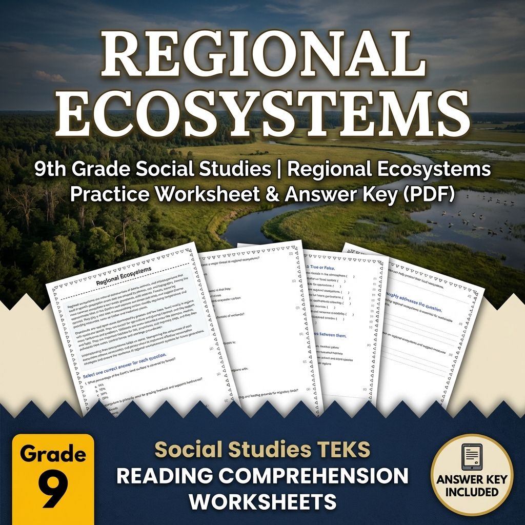 9th Grade Social Studies | Regional Ecosystems Worksheet & Answer Key (PDF)