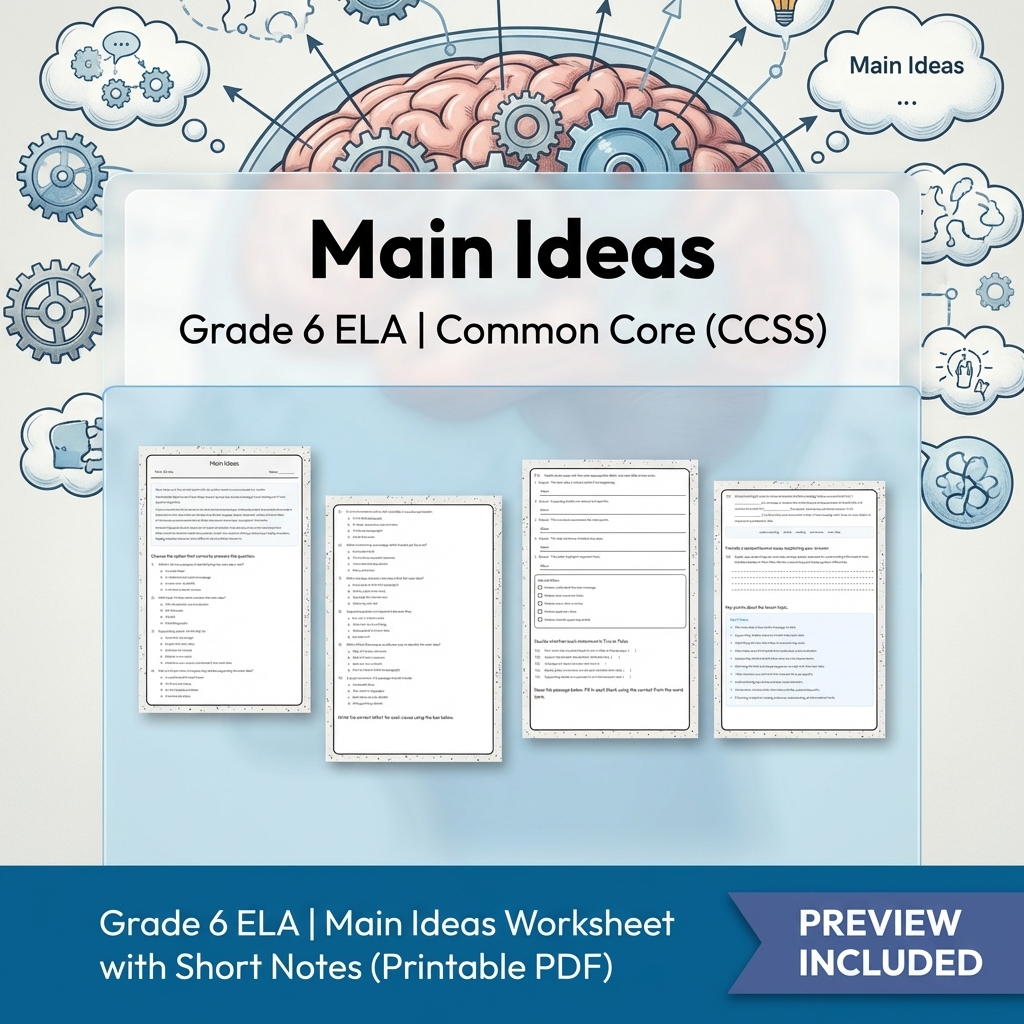 Grade 6 ELA Reading, Writing, & Grammar Full-Year Bundle (Common Core CCSS) — included worksheet 39