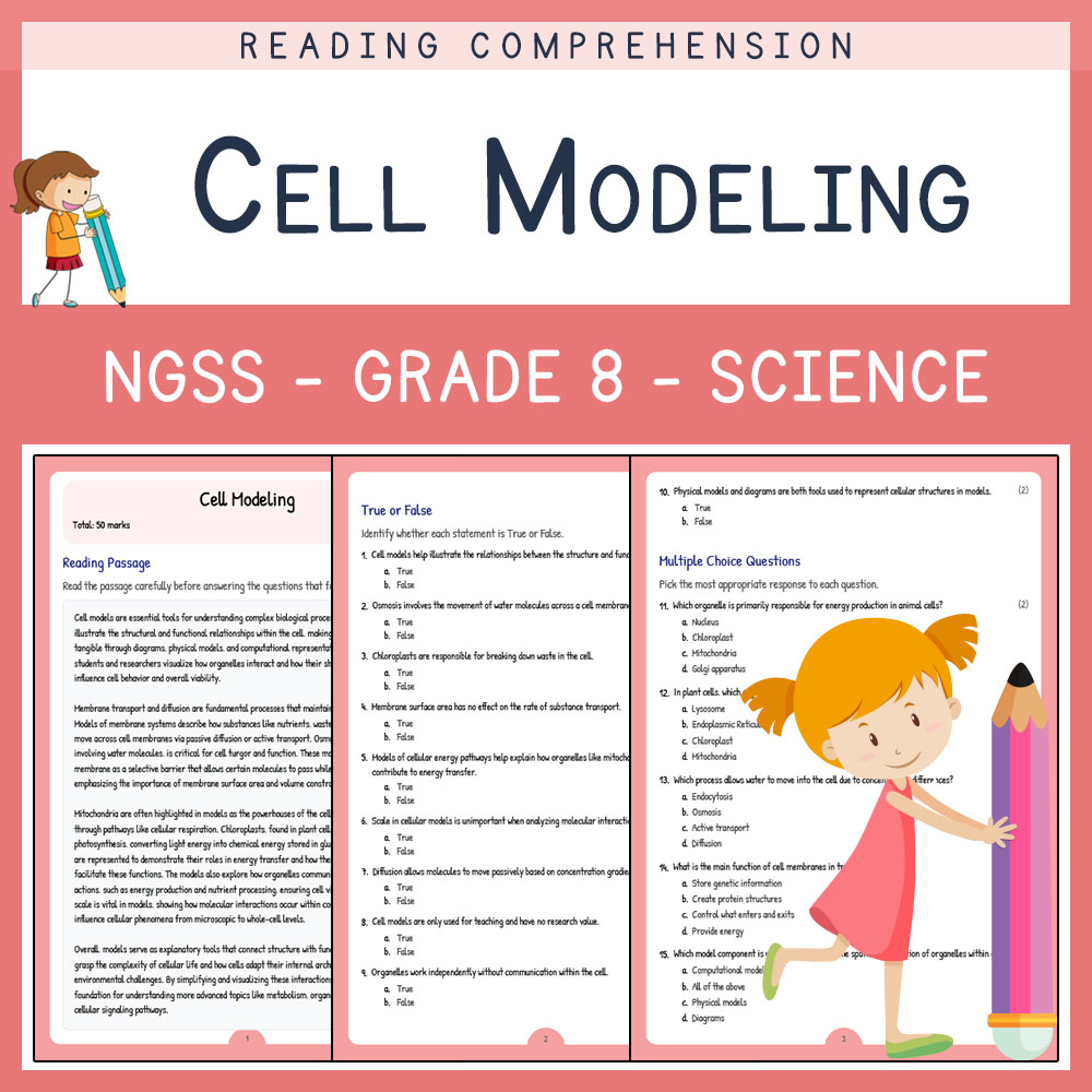 Grade 8 Science worksheet worksheet — Grade 8 Science | Cell Modeling Worksheet (PDF + Answer Key) for NGSS Alignment — pa…
