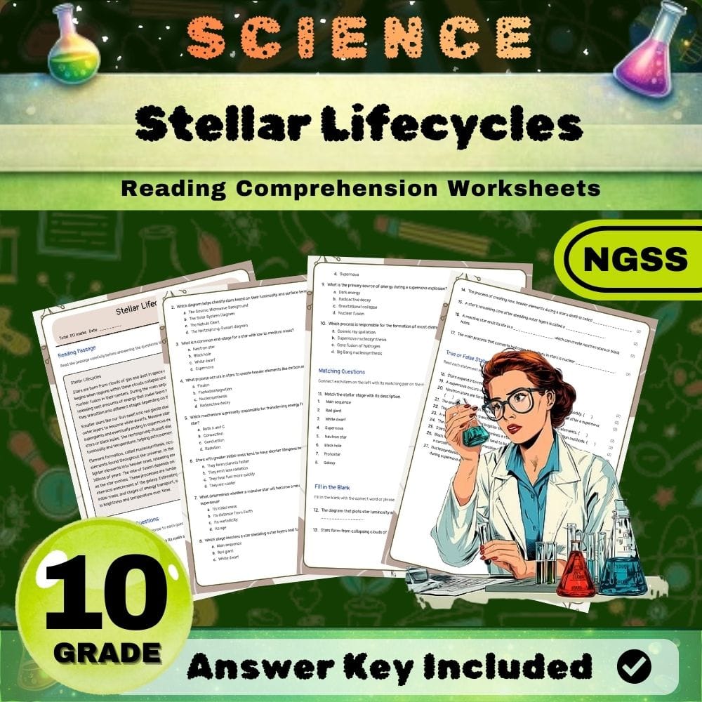 Grade 10 Science NGSS Bundle | Worksheets for Earth, Life & Physical Sciences — included worksheet 66