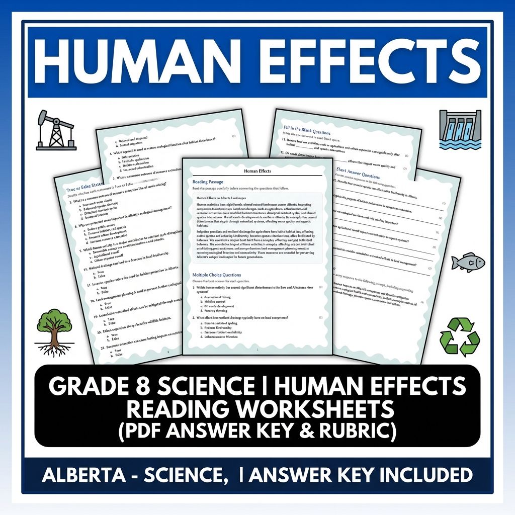 Grade 8 Science  Bundle | Ecosystem Dynamics & Environmental Impact Worksheets — included worksheet 13