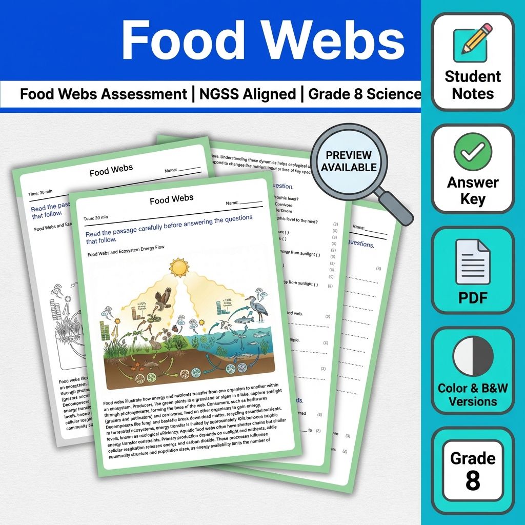 Grade 8 Science Full Year Bundle | NGSS Assessment Worksheets & Resources — included worksheet 45