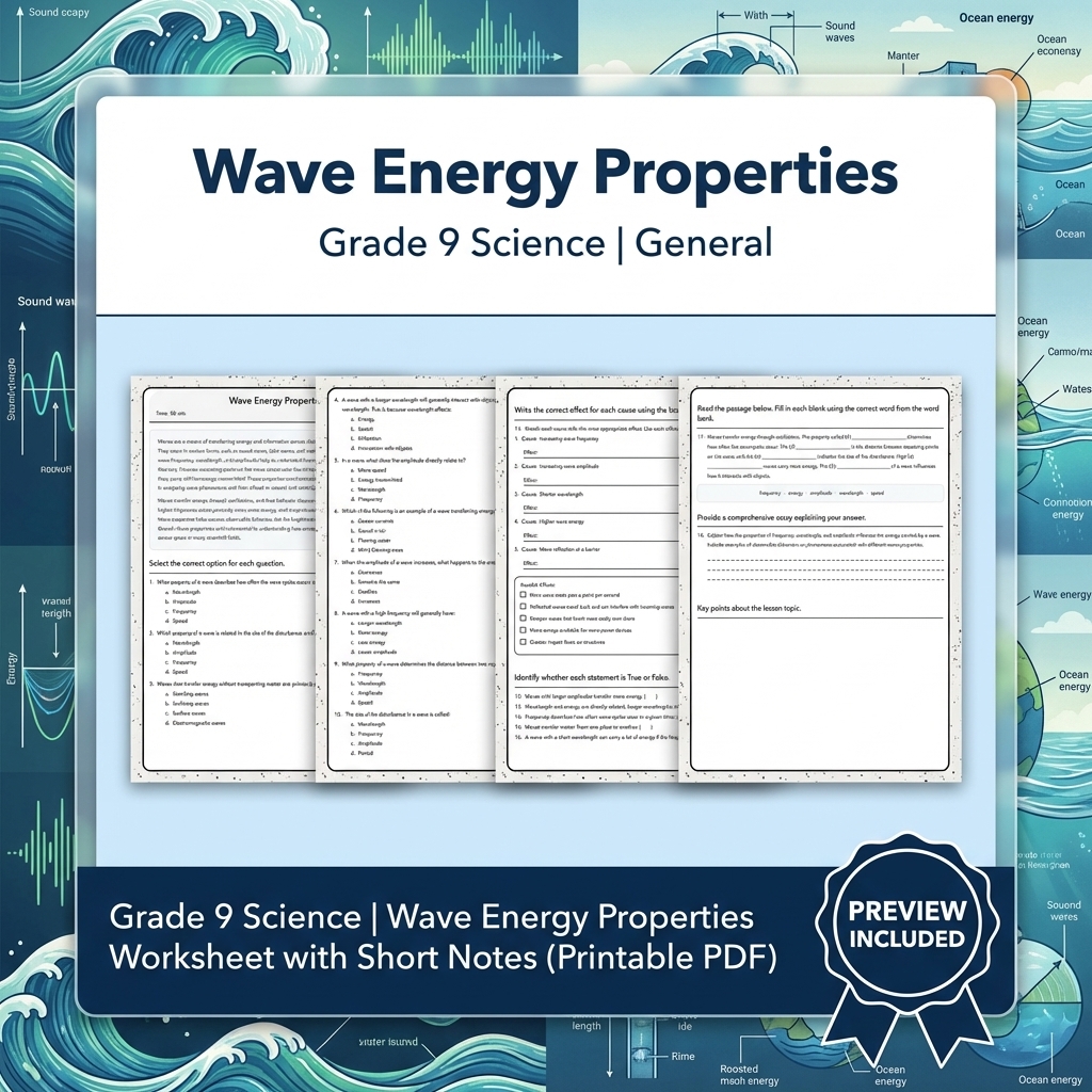 Grade 9 Science Data & Model Reasoning Full-Year Bundle: General Framework — included worksheet 39