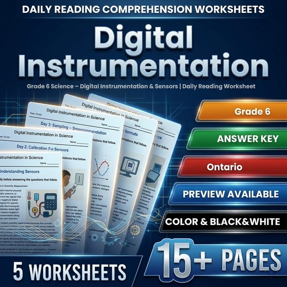 Science Grade 6 Daily Reading Worksheets Bundle | Ontario Framework — included worksheet 8