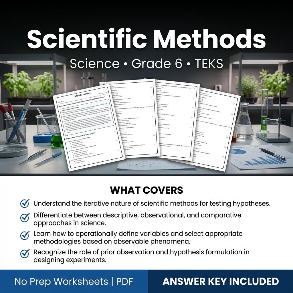 Grade 6 Science Worksheet | Scientific Methods Practice and Assessment