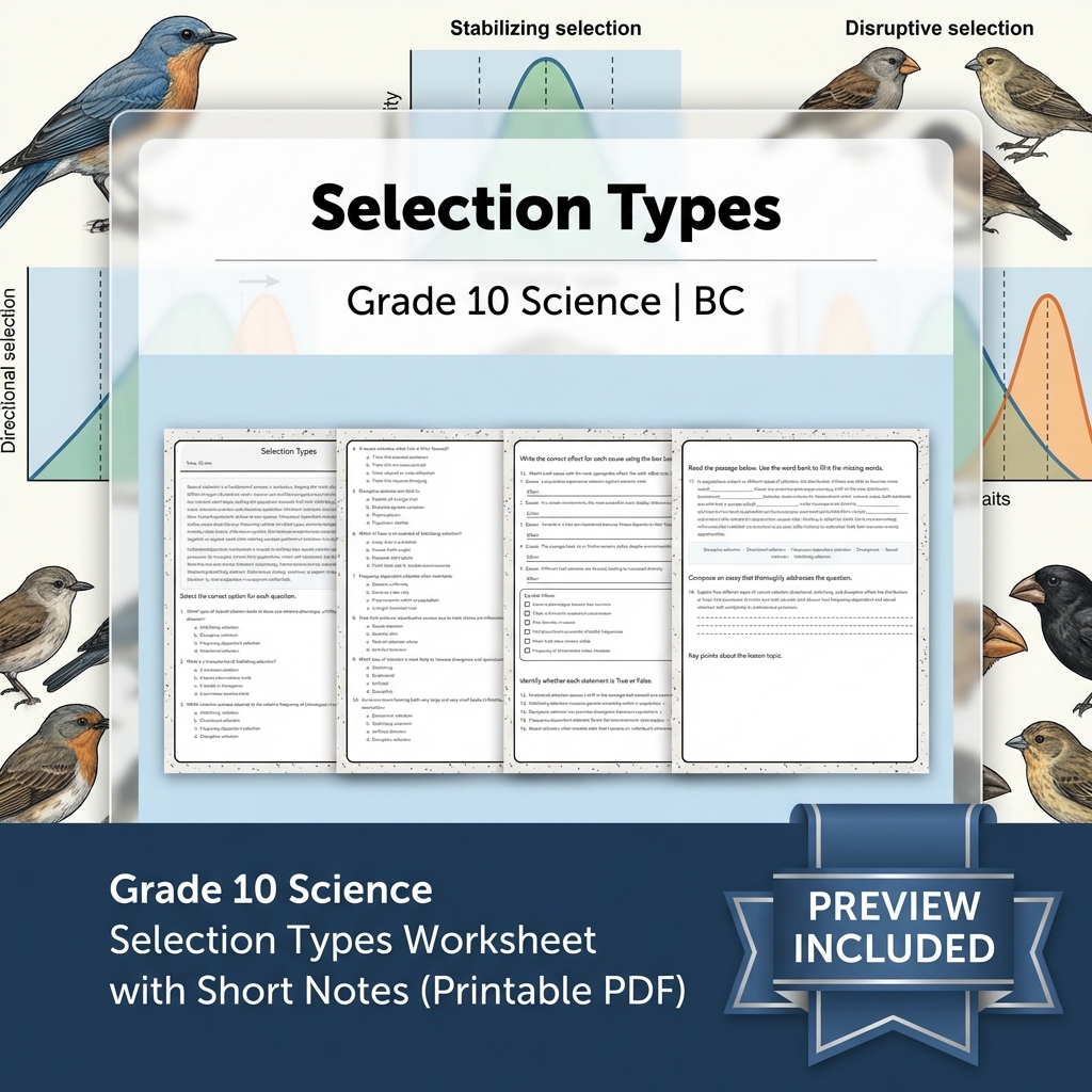 Grade 10 Science | BC Framework Lesson Group Worksheet Pack — included worksheet 15