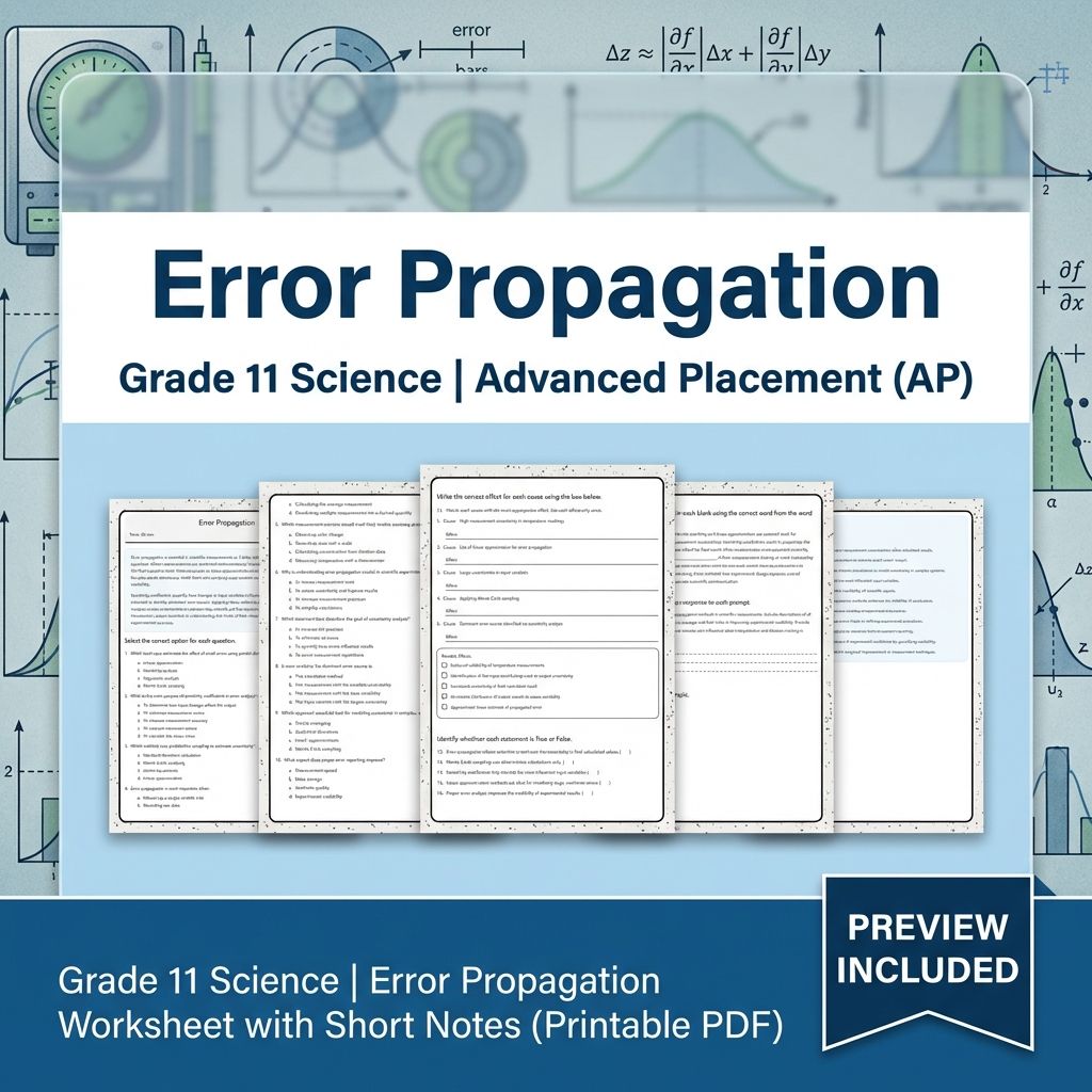 Grade 11 Science Unit Bundle | Data Analysis & Scientific Reasoning Worksheets — included worksheet 10