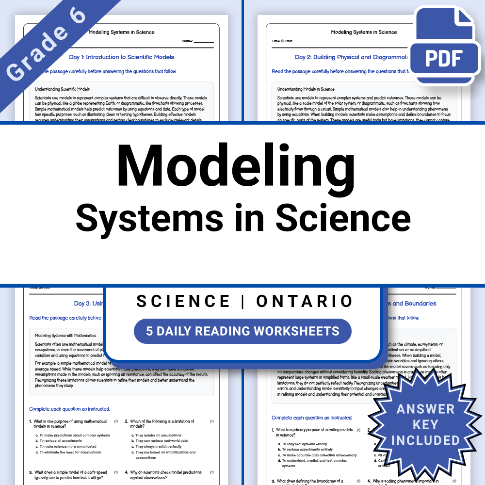 Grade 6 Science STEM Skills and Connections Lesson Bundle with Ontario Framework — included worksheet 8