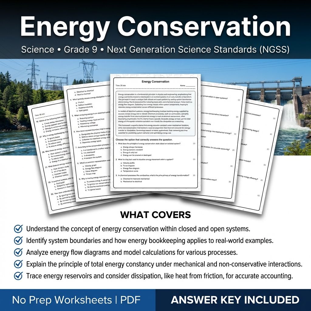 Grade 9 Science Worksheet Bundle | Physics, Biology, Earth & Energy Topics — included worksheet 60