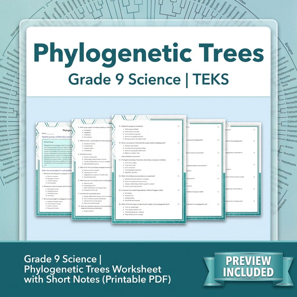 Grade 9 Science Worksheet Bundle: Cell Biology, Genetics & Ecology (Collection) — included worksheet 59