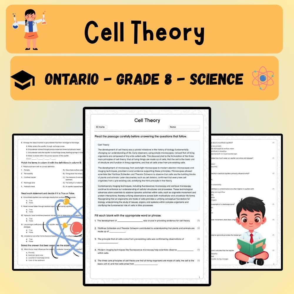 Grade 8 Science Worksheet Bundle – Forces, Energy, Water Systems & More  — included worksheet 59