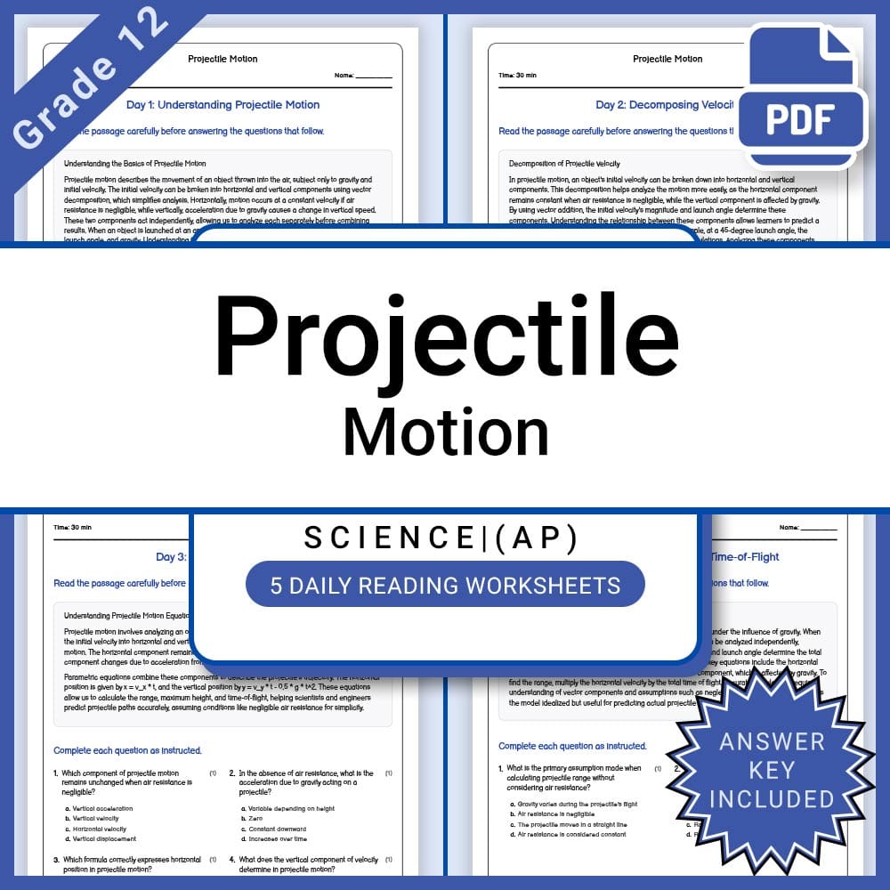 Grade 12 Physics Principles Lesson Bundle – AP Science Curriculum — included worksheet 12