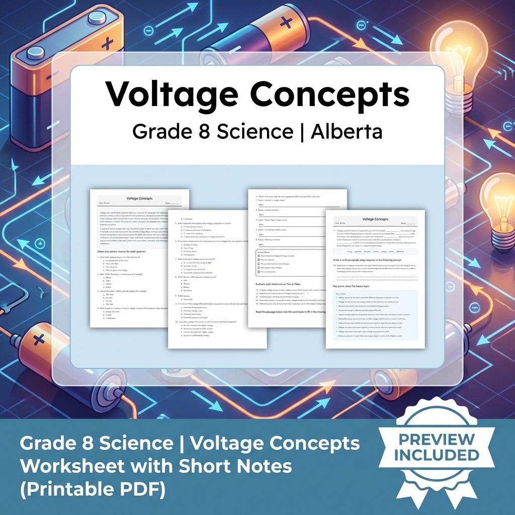 Grade 8 Science Worksheet Bundle | Alberta Standards | Year-Long Assessment Pack — included worksheet 57