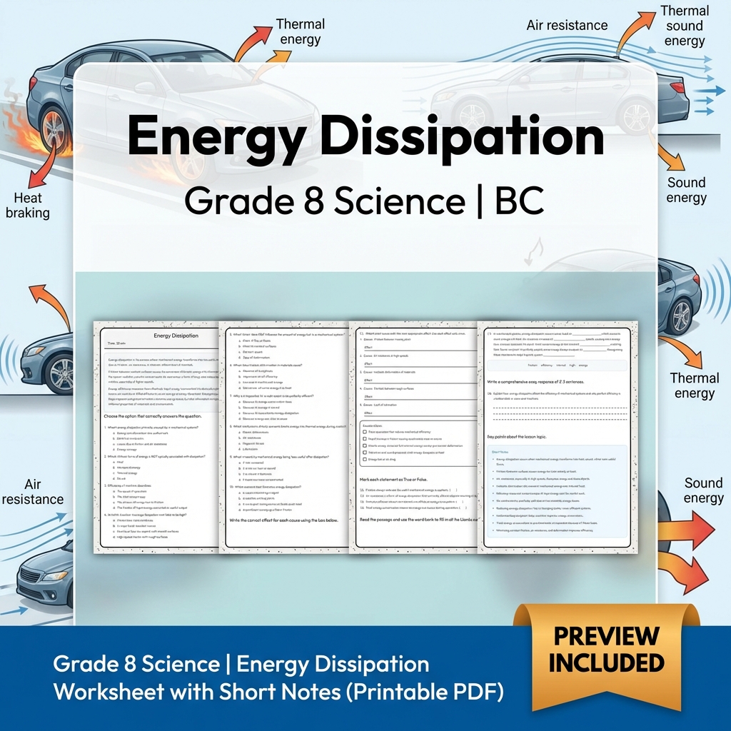 Grade 8 Science Lesson Bundle | BC Framework & Key Concepts Worksheet Pack — included worksheet 15
