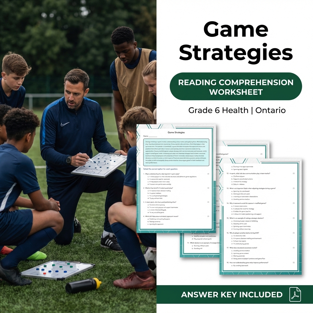 Grade 6 Health Lesson Group | Ontario Standards & Worksheets — included worksheet 5
