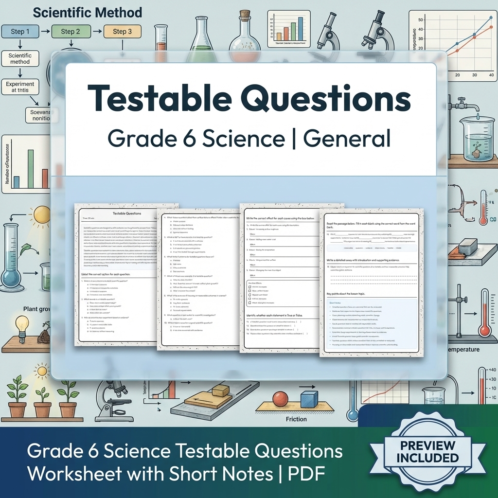 Grade 6 Science Lesson Group | Comprehensive Worksheets & Activities — included worksheet 6
