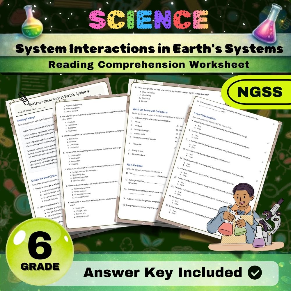 Grade 6 Science | Weather, Water Cycle & Earth Systems NGSS Unit Bundle (PDF) — included worksheet 6