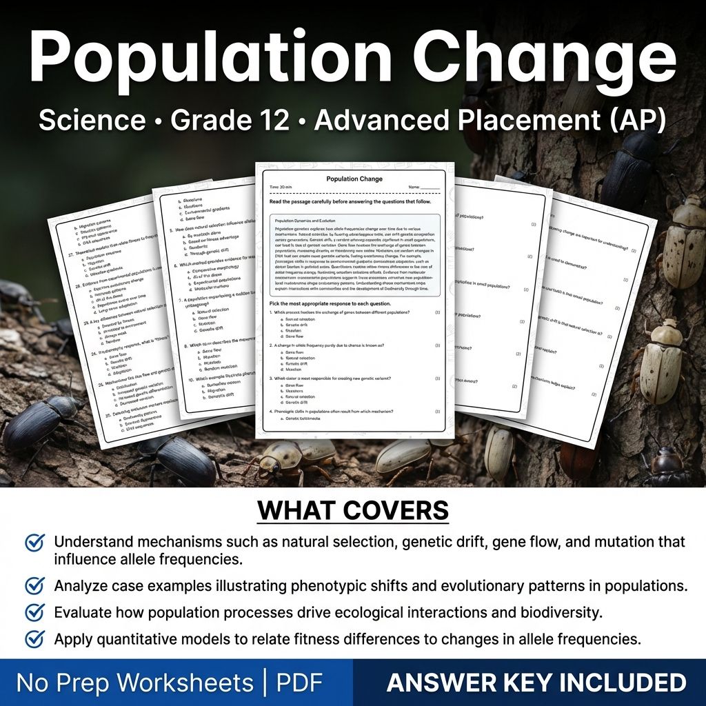 Grade 12 Science Unit Worksheet Bundle – Cell Biology, Genetics & Ecology — included worksheet 13
