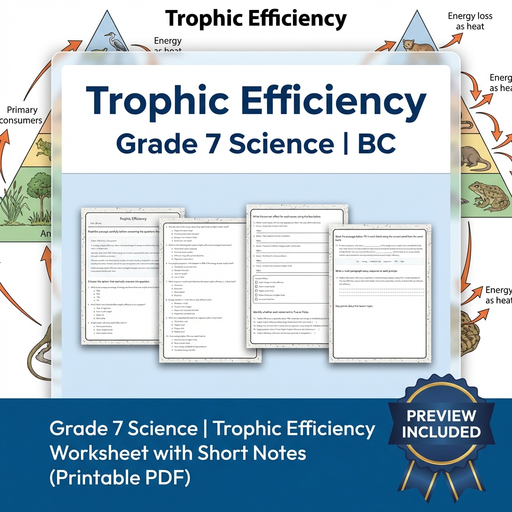 Grade 7 Science Full Year Bundle Ecosystems, Cells & Earth Processes Worksheets — included worksheet 58