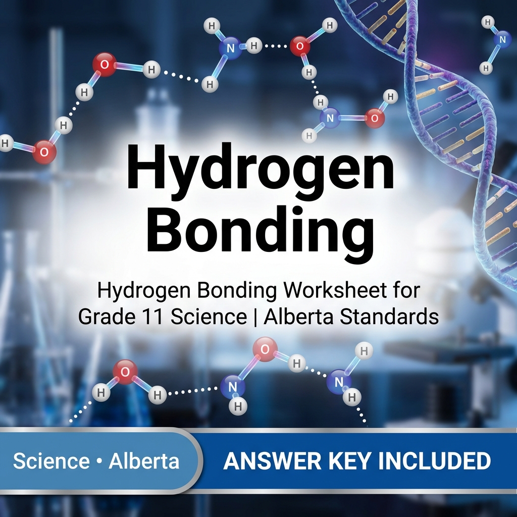Hydrogen Bonding Worksheet for Grade 11 Science | Alberta Standards