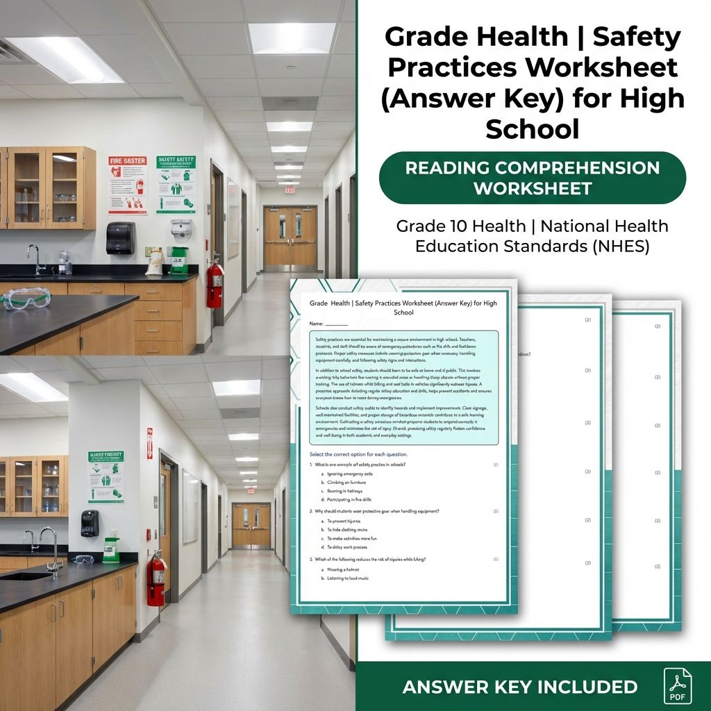 Grade 10 Health | Safety Practices Worksheet (Answer Key) for High School