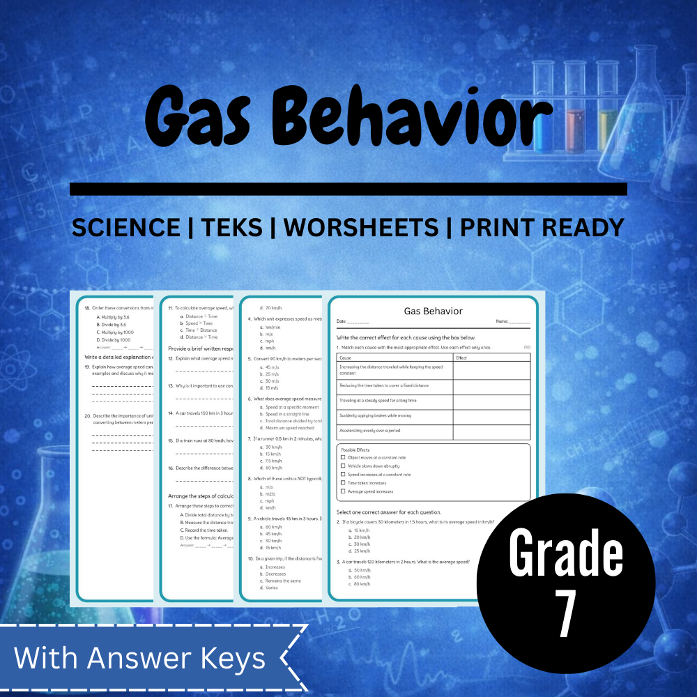 Grade 7 Science Worksheet Bundle – Ecosystems, Atomic Structure & Forces (TEKS Aligned) — included worksheet 48