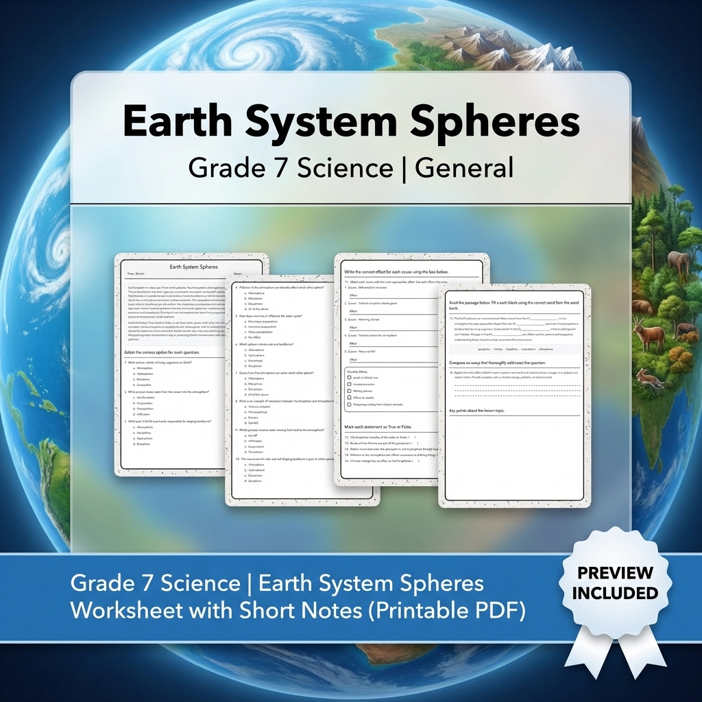 Grade 7 Science Data, Models, and Systems Full-Year Bundle | General Framework — included worksheet 39