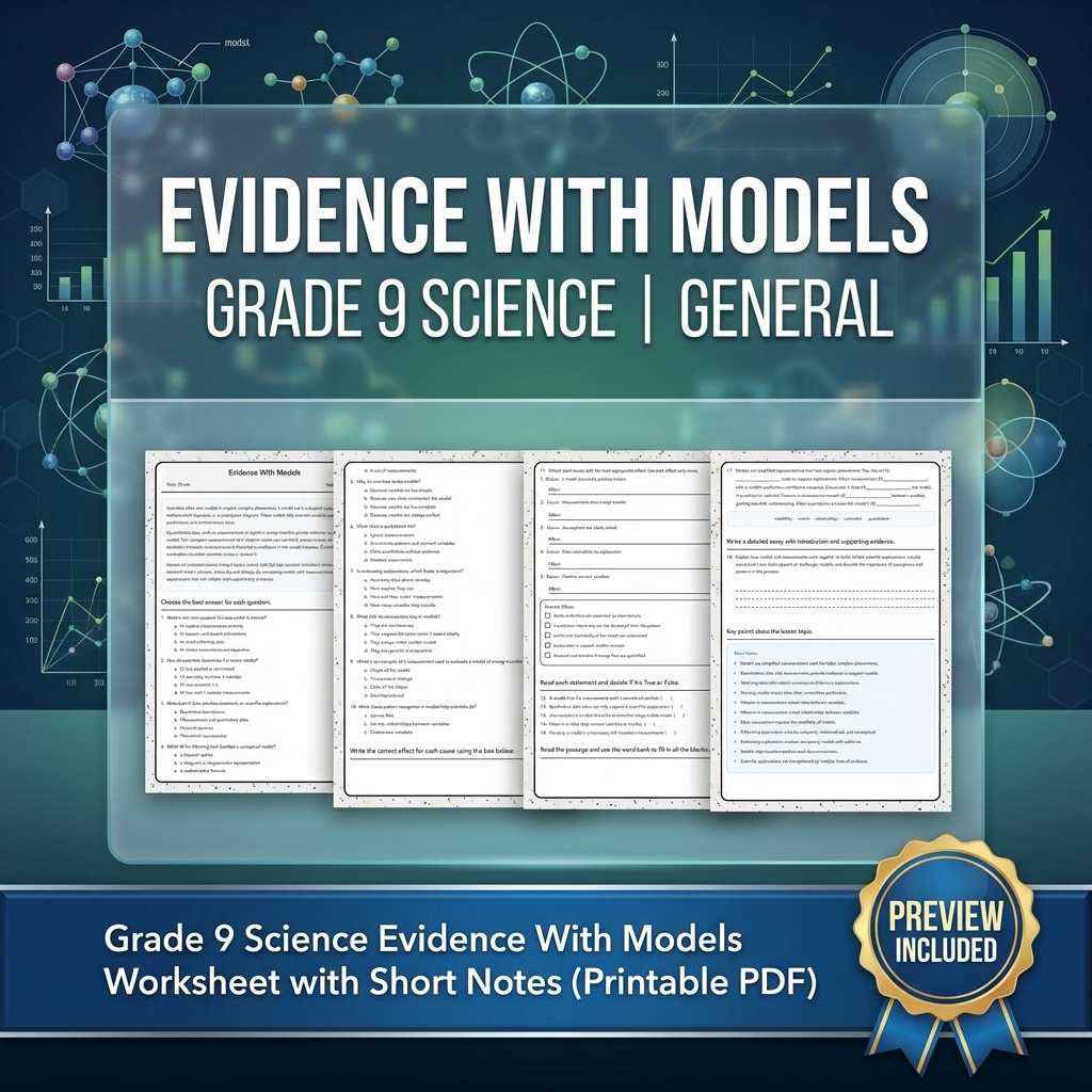 Grade 9 Science Data & Model Reasoning Full-Year Bundle: General Framework — included worksheet 40