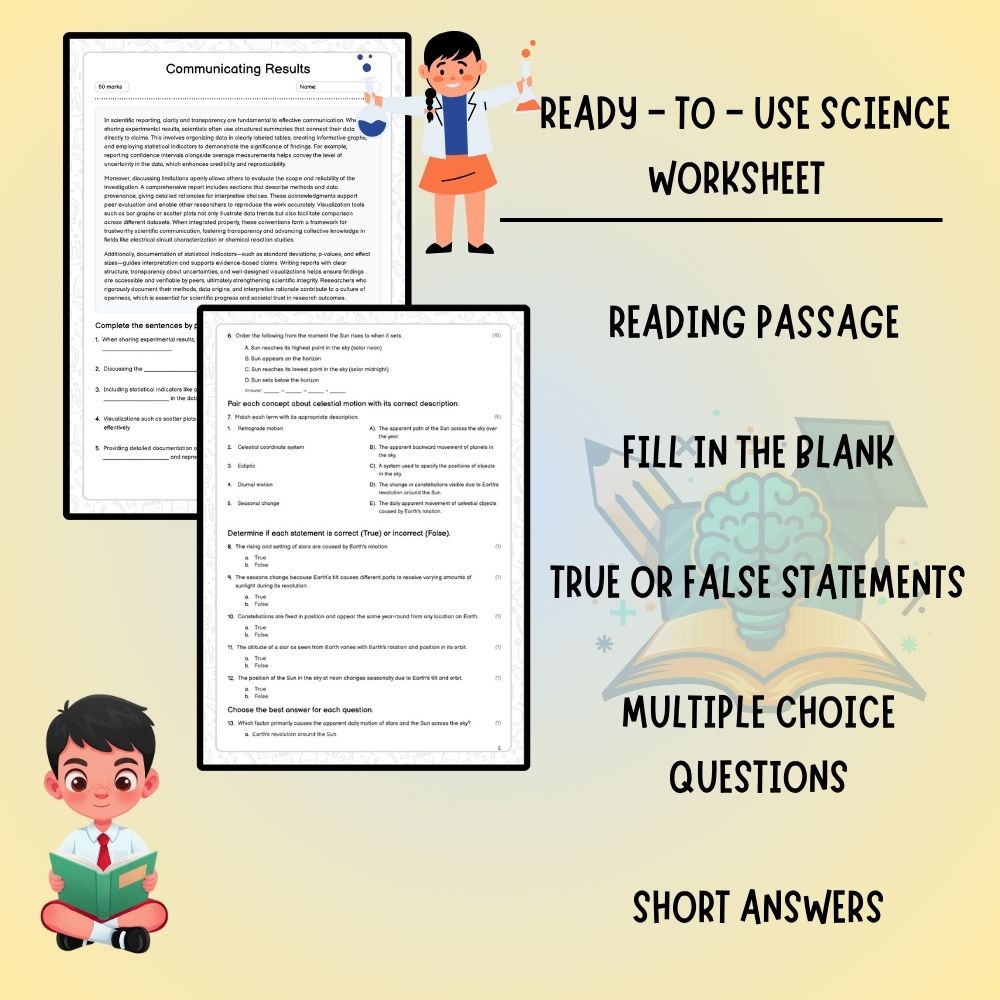 Grade 10 Science worksheet worksheet — Grade 10 Science | Communicating Results Worksheet (Answer Key) – Ontario Standards…