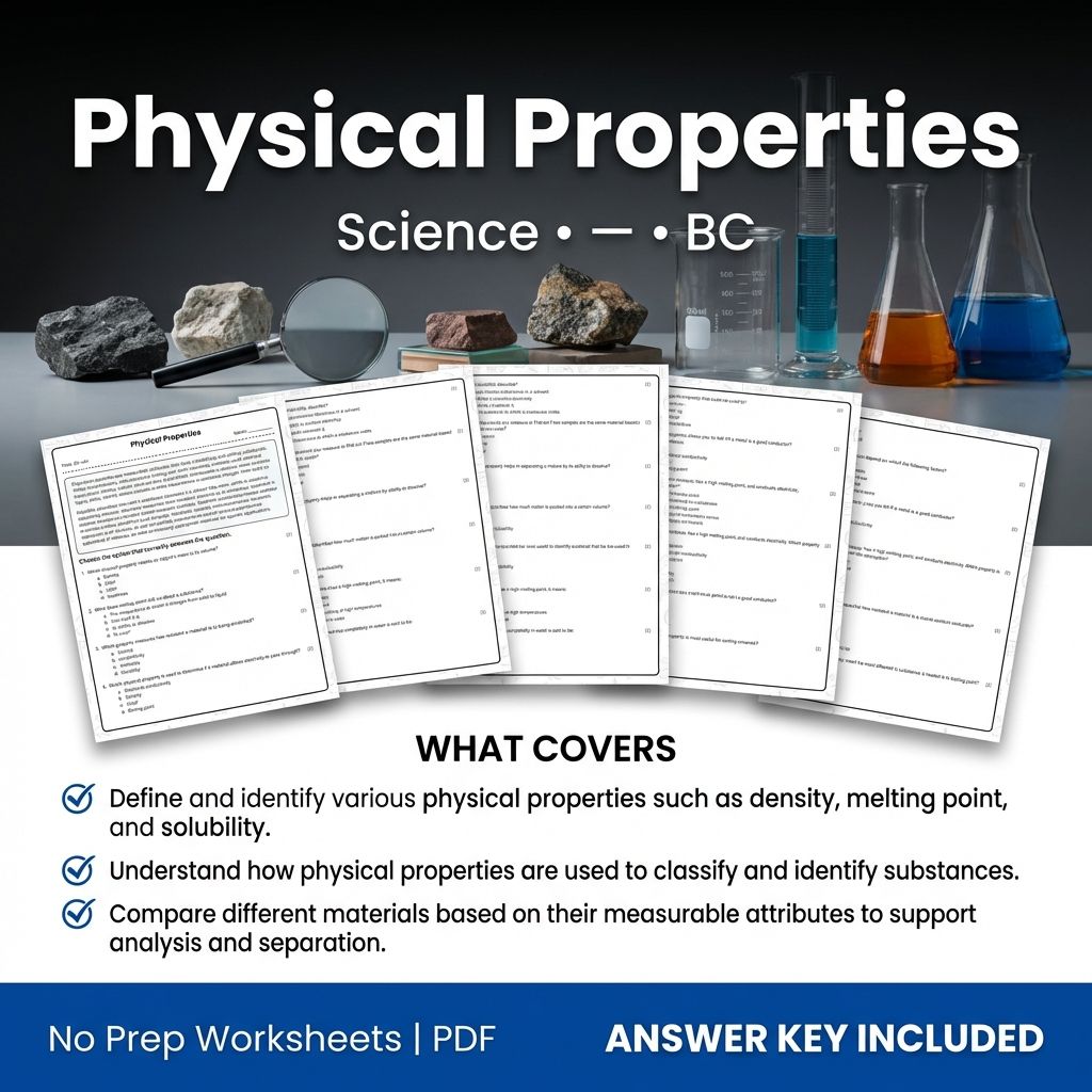 Grade 7 Science – Physical Properties Worksheet & Answer Key (Printable PDF)