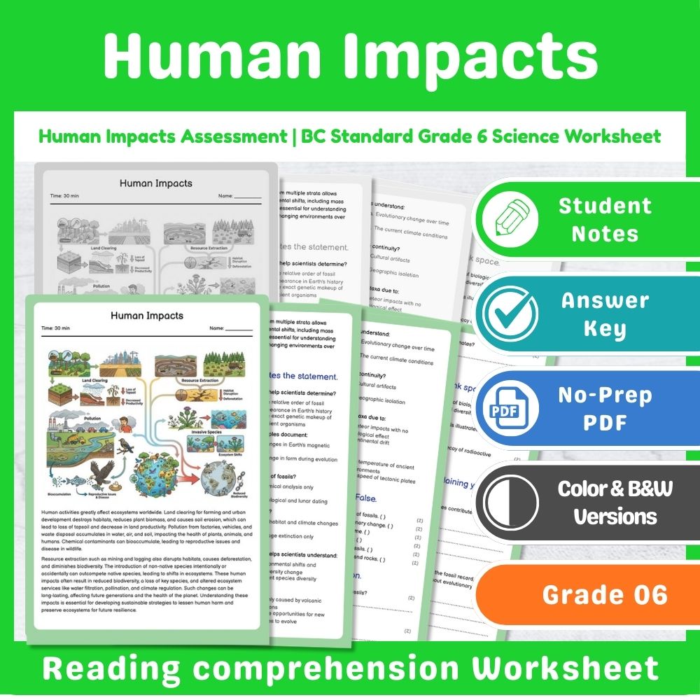 Grade 6 Science – Ecosystems Assessment & Ecology Lesson Bundle | Standards-Aligned — included worksheet 15