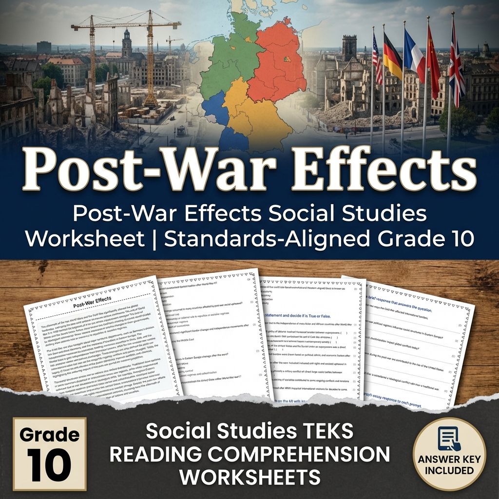Post-War Effects Social Studies Worksheet | Standards-Aligned Grade 10